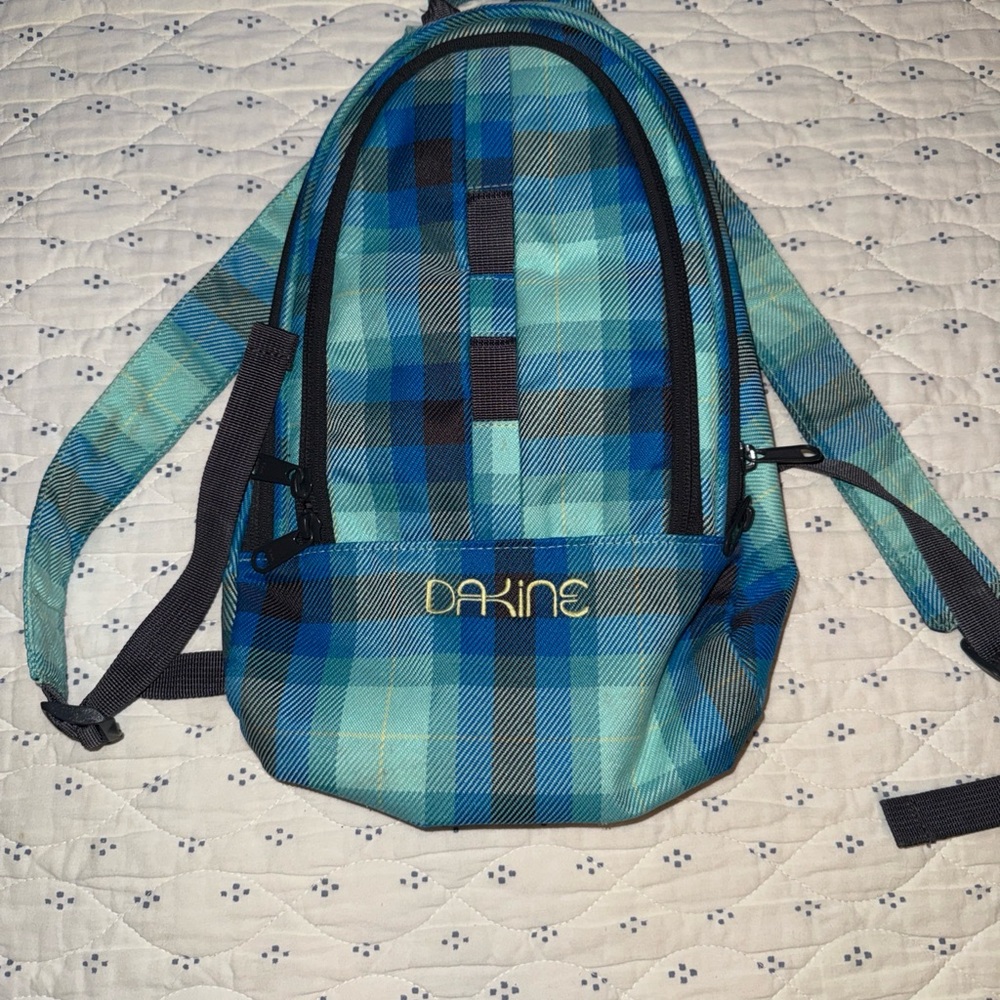 Dakine Blue and Black Plaid Backpack